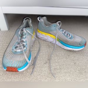 Stylish Gray and Yellow Women's Sneakers
